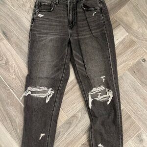 American Eagle Outfitters Black Boyfriend Jeans Ripped Distressed